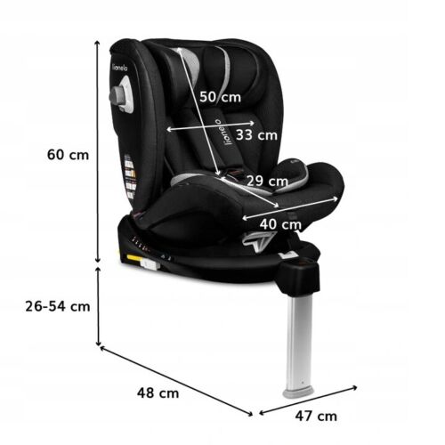 Lionelo Braam Carbon black Baby Child Toddler Safety Car Seat  ISOFIX 0-36 kg