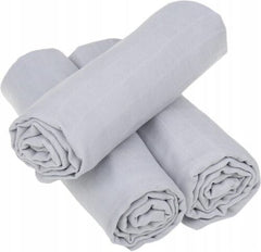Baby Muslin Nappies Cloth Diaper Cotton 3-PACK 70x70cm Plain Grey - MyHappy Baby