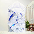 Baby Swaddle Wrap Newborn Bedding Blanket Cotton Sleeping Bag Zoo Blue