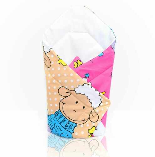 Baby Swaddle Wrap Newborn Bedding Blanket 100% Cotton Sleeping Bag Sheep Ecru