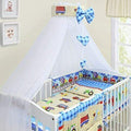 10Pc Bedding Set Trucks Cotton Bumper Pillow Duvet Sheet Fit Cot 120x60cm