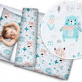 Baby Bedding 2pc 135x100cm Pillowcase Duvet Cover Boho Animals Turquoise