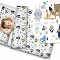 Baby Bedding 2pc 135x100cm Pillowcase Duvet Cover Boho Animals Navy