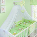 Baby 14Pc Bedding Set Cotton Pillow Duvet Bumper Fit Cot 120x60 Ladder Green