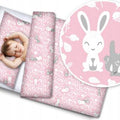 Baby Bedding Fit Junior Bed 150x120cm Pillowcase Duvet Cover Bunny Pink