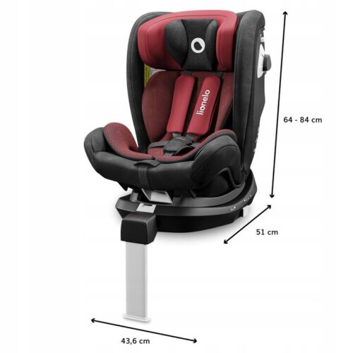 Red burgundy Baby Child Toddler Safety Car Seat Lionelo Braam ISOFIX 0-36 kg