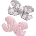 Butterfly Dimple Pillow Baby head and neck support Light Pink - Elephants
