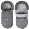 Large Baby Kid Footmuff Fluffy Collar Stroller Pushchair Sleeping Bag Husky Dark Grey