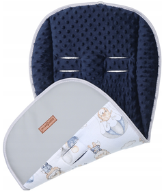 Universal Seat Liner Pushchair Double Sided Soft Pram Cotton Buggy Stroller Navy/Walk in the Clouds - MyHappy Baby