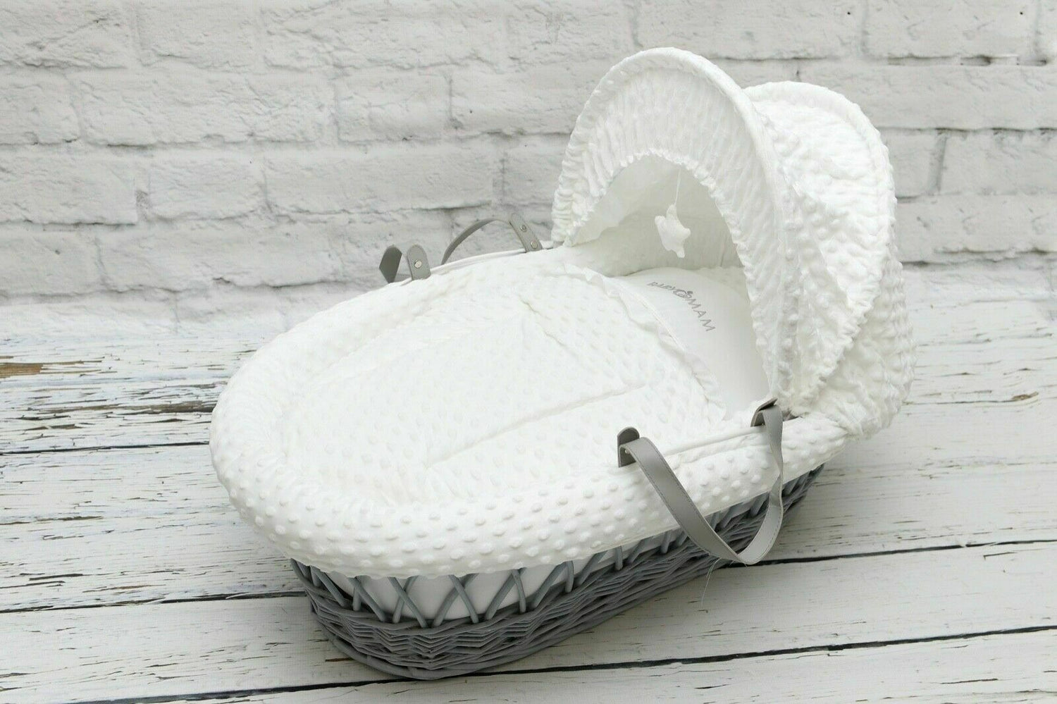 Bedding Set Moses Basket - 3 Piece - White Dimple