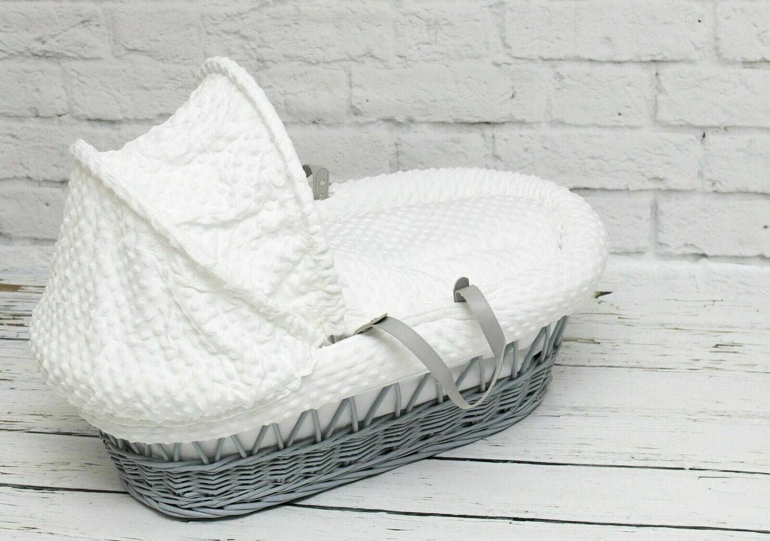 Bedding Set Moses Basket - 3 Piece - White Dimple