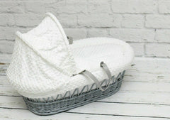 Bedding Set Moses Basket - 3 Piece - White Dimple - MyHappy Baby