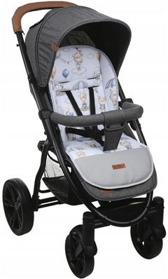 Universal Seat Liner Pushchair Double Sided Soft Pram Cotton Buggy Stroller Navy/Walk in the Clouds - MyHappy Baby